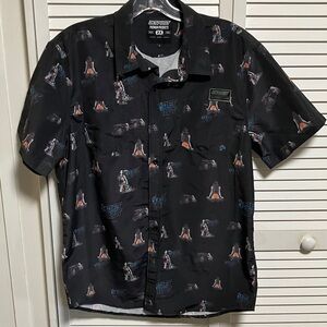 Star Wars Men's Graphic Button Down Shirt - Black